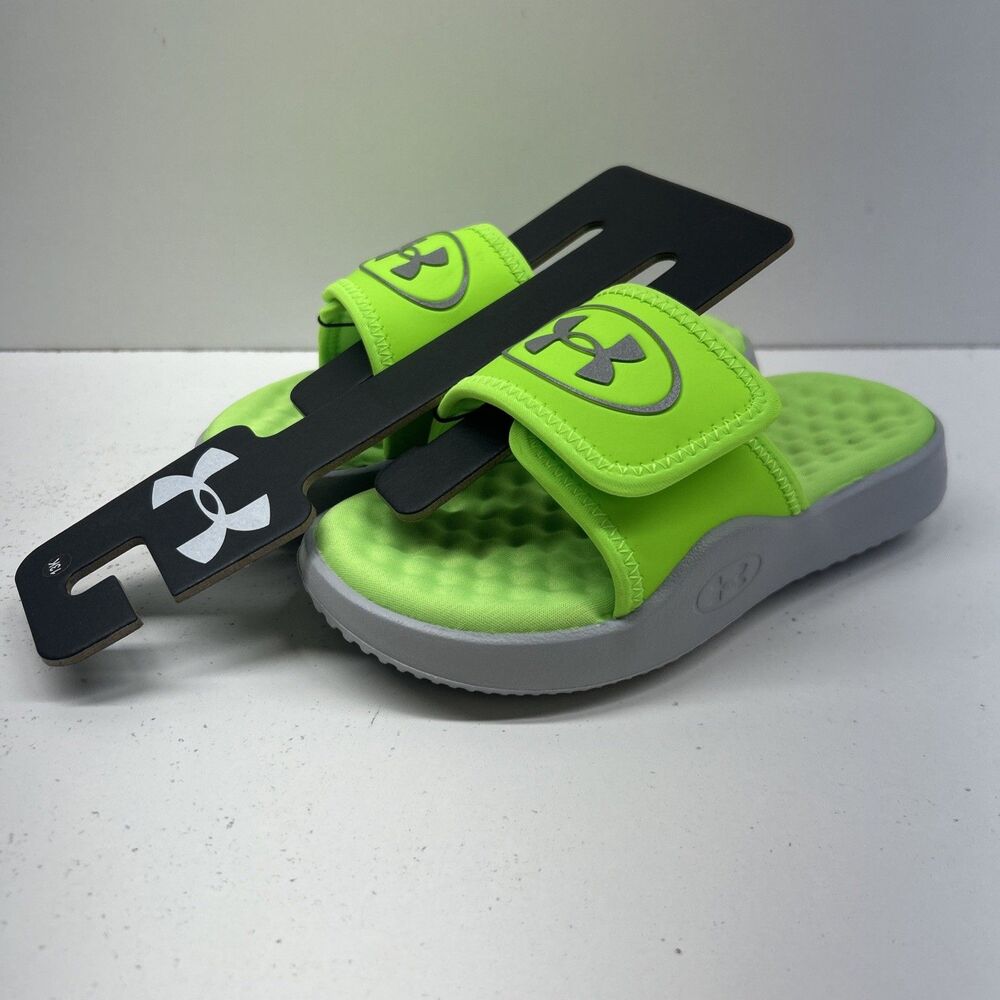 Under Armour 13K Boys Sandals Green/Gray NWOT - Picture 2 of 5